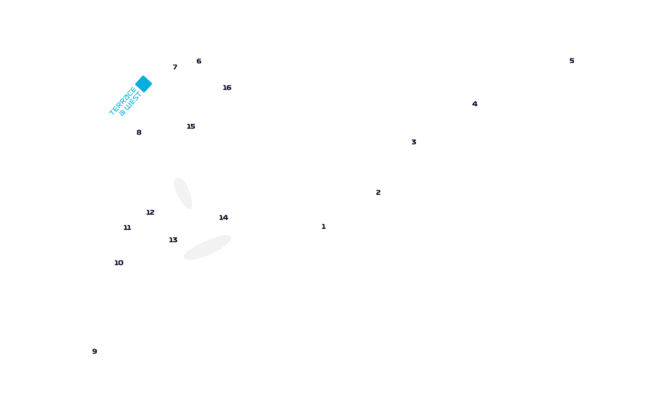 Map showing the West Straight Grandstand location on the Yas Marina Circuit