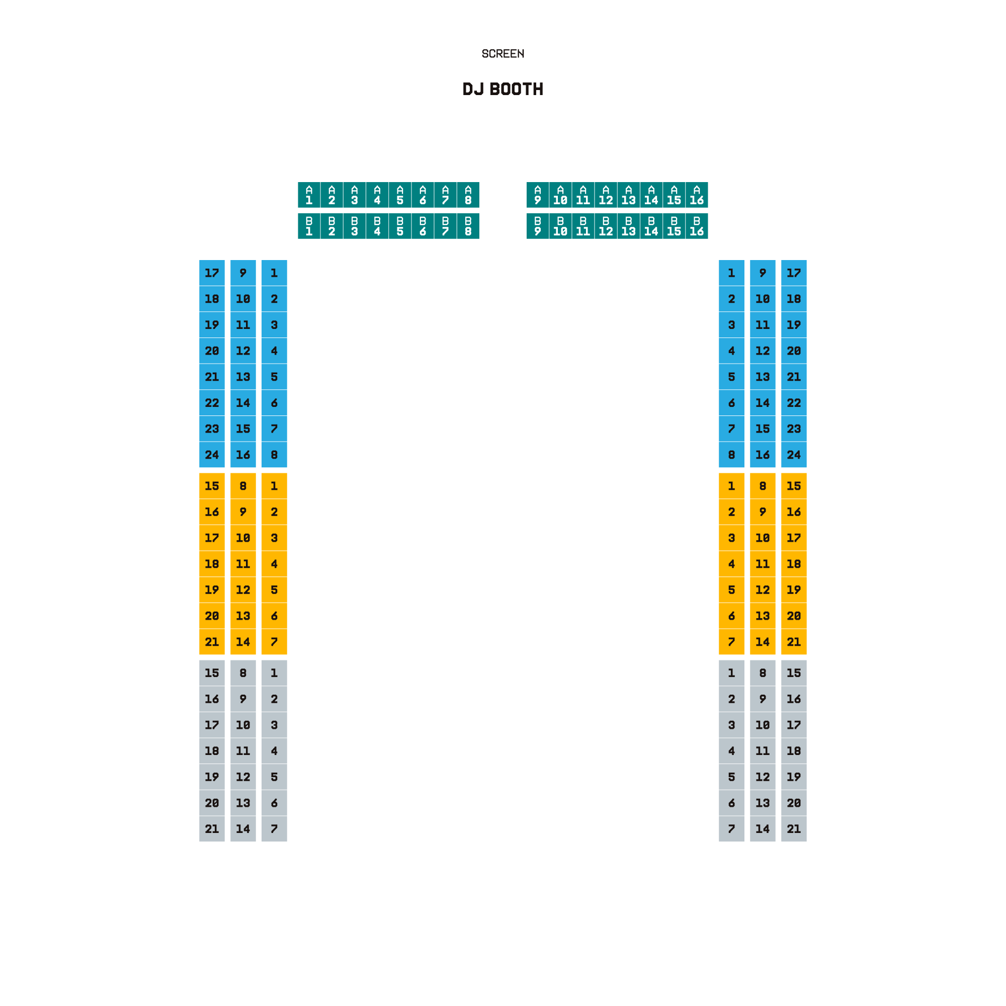 Map showing the West Straight Grandstand location on the Yas Marina Circuit